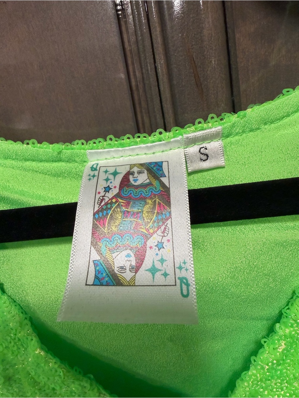 QUEEN OF SPARKLES Neon Green Multi-Color Sequin Mini Dress - Picture 3 of 3